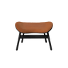 The Conversation Piece leather footstool with black frame
