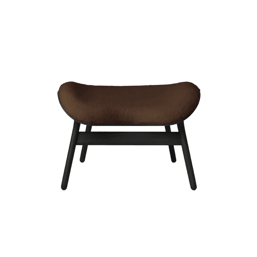 The Conversation Piece Faux Fur Footstool with Black Frame