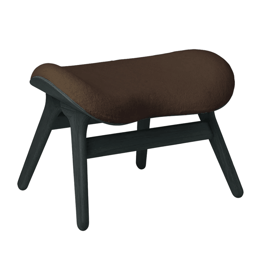 The Conversation Piece Faux Fur Footstool with Black Frame
