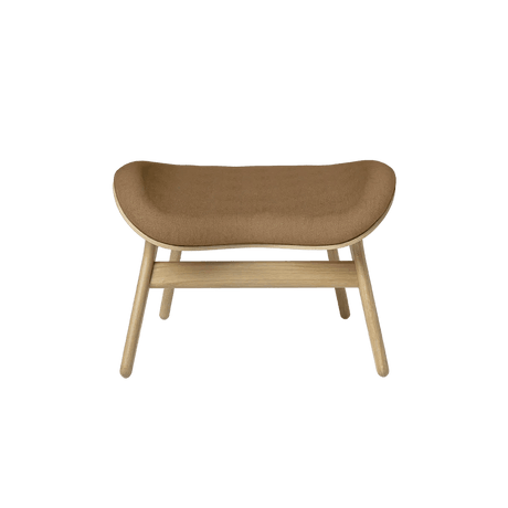 The Conversation Piece fabric footstool with natural frame
