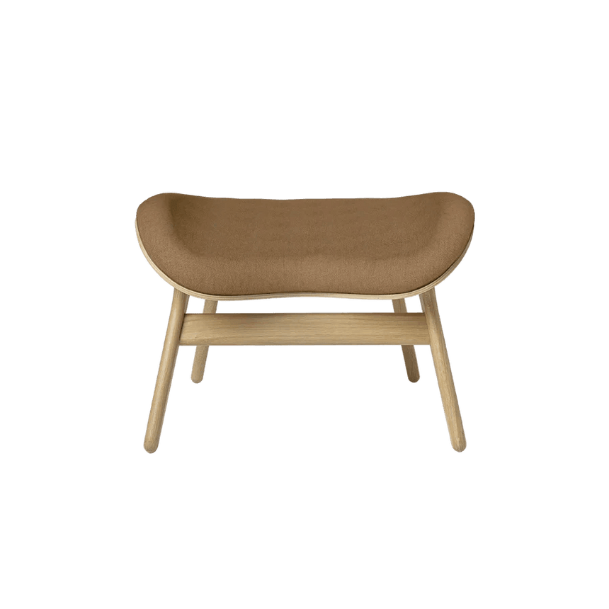 The Conversation Piece fabric footstool with natural frame