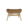 The Conversation Piece fabric footstool with natural frame