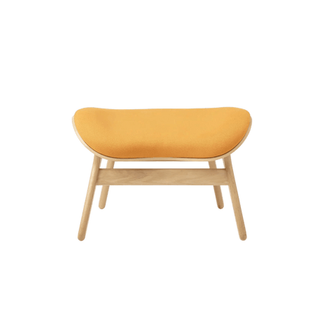 The Conversation Piece fabric footstool with natural frame