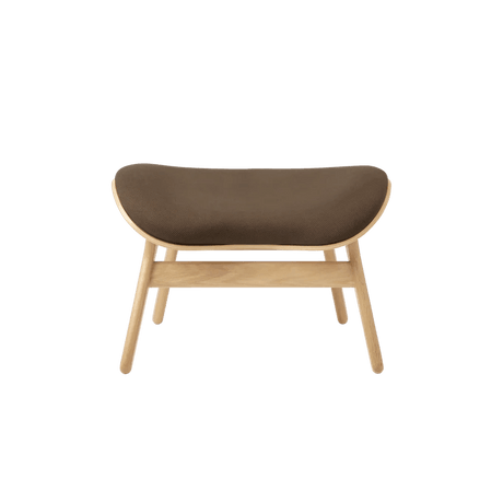 The Conversation Piece fabric footstool with natural frame