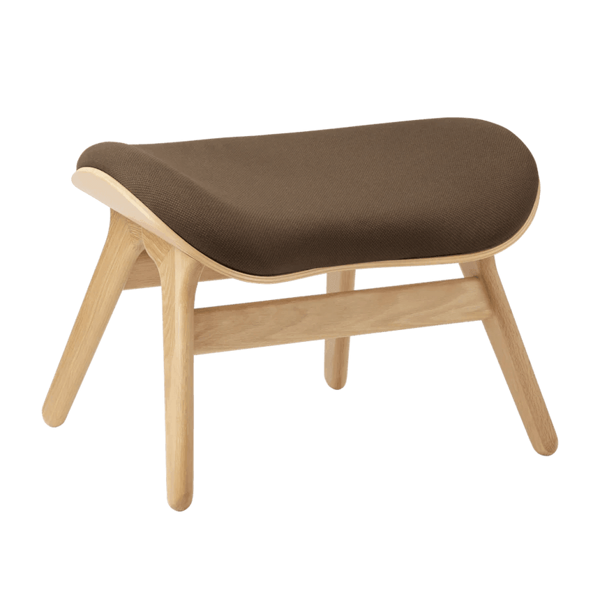 The Conversation Piece fabric footstool with natural frame