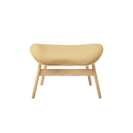 The Conversation Piece fabric footstool with natural frame