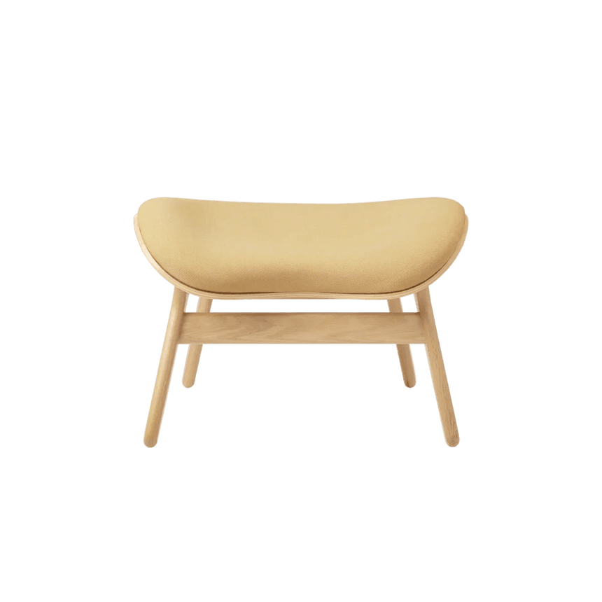 The Conversation Piece fabric footstool with natural frame