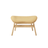 The Conversation Piece fabric footstool with natural frame