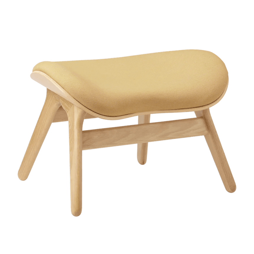 The Conversation Piece fabric footstool with natural frame