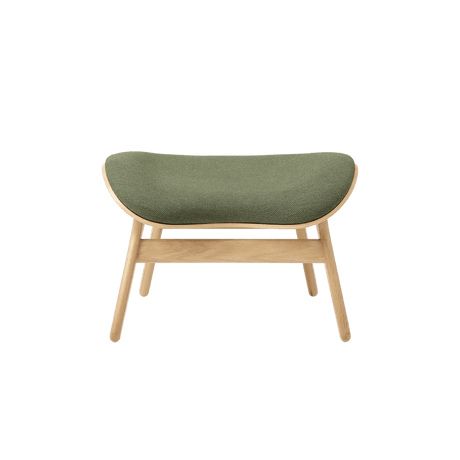 The Conversation Piece fabric footstool with natural frame