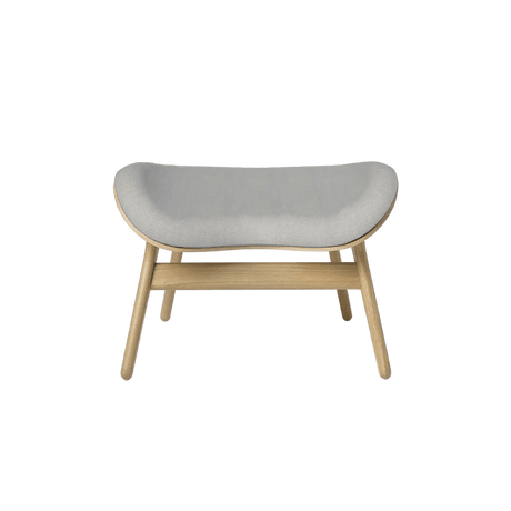 The Conversation Piece fabric footstool with natural frame