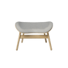 The Conversation Piece fabric footstool with natural frame