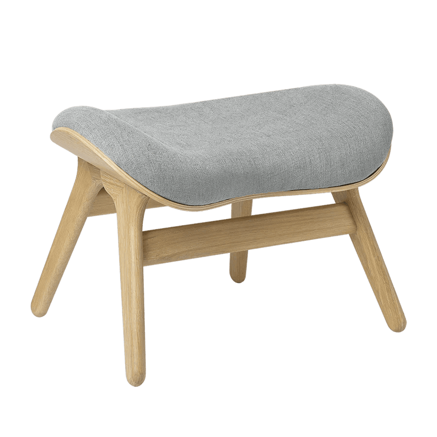 The Conversation Piece fabric footstool with natural frame