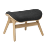 The Conversation Piece fabric footstool with natural frame