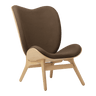 The Conversation Piece fabric high chair with natural frame