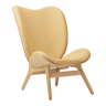 The Conversation Piece fabric high chair with natural frame