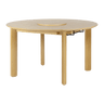 Rippled Comfort Circle extendable wooden table Ø132