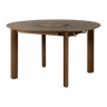 Rippled Comfort Circle extendable wooden table Ø132