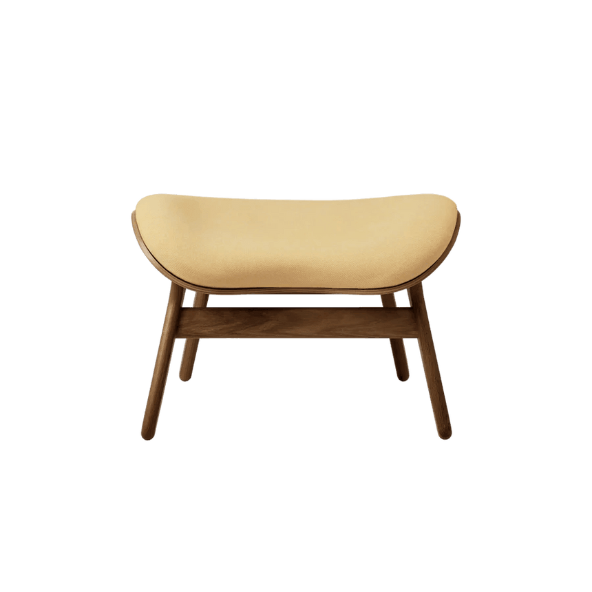 Conversation Piece fabric footstool with dark frame