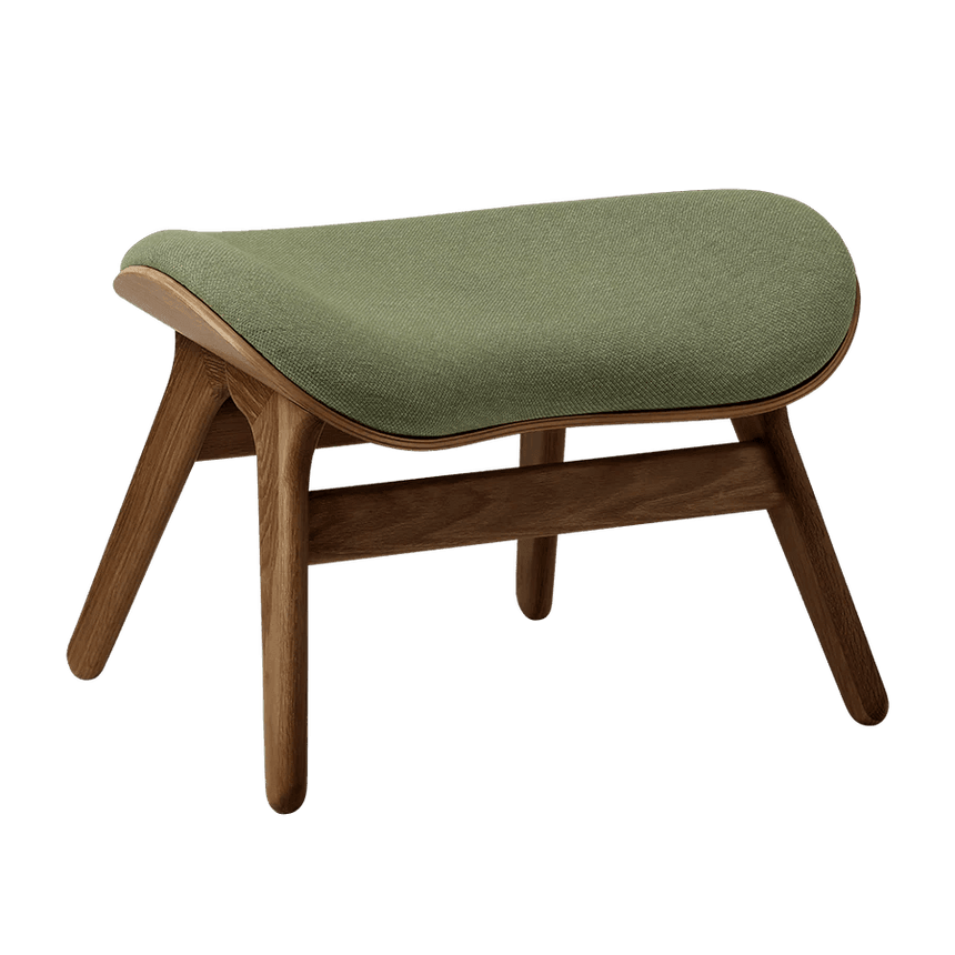 Conversation Piece fabric footstool with dark frame