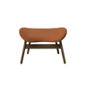 The Conversation Piece Leather Footstool with Dark Frame