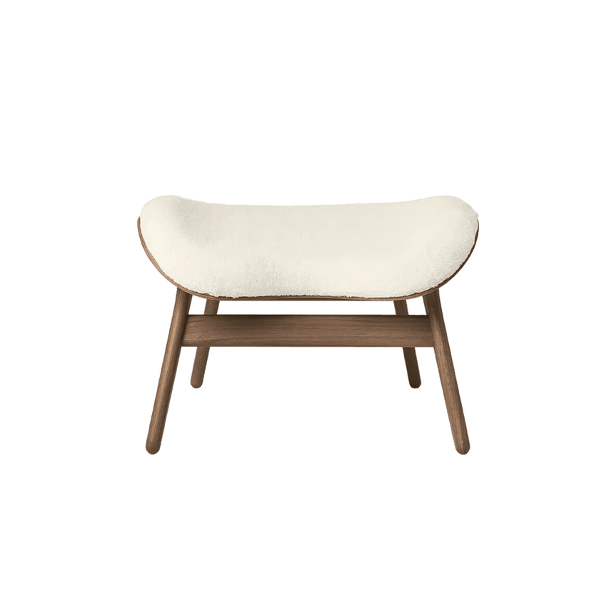 Conversation Piece Faux Fur Footstool with Dark Frame