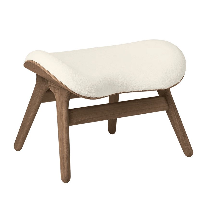 Conversation Piece Faux Fur Footstool with Dark Frame