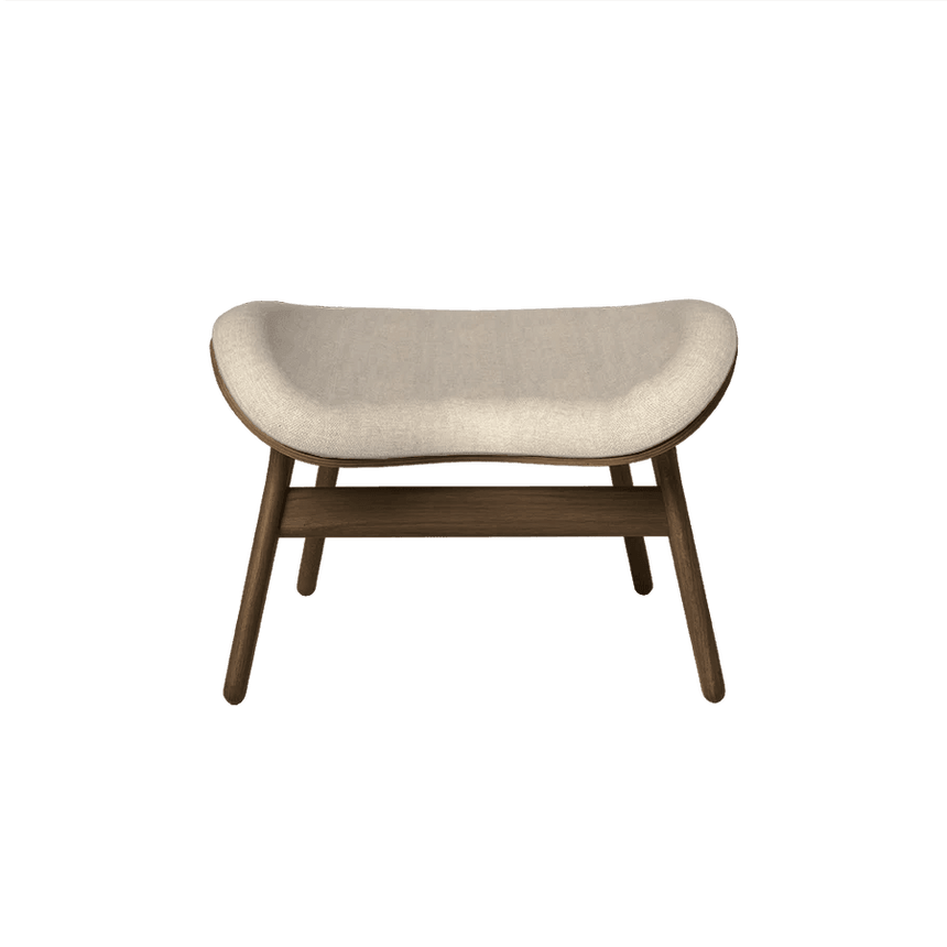 Conversation Piece fabric footstool with dark frame