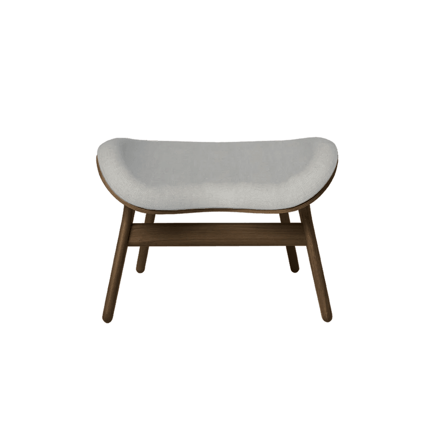 Conversation Piece fabric footstool with dark frame