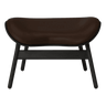 The Conversation Piece leather footstool with black frame