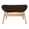 The Conversation Piece leather footstool with natural frame