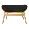 The Conversation Piece leather footstool with natural frame