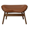 The Conversation Piece Leather Footstool with Dark Frame