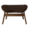 The Conversation Piece Leather Footstool with Dark Frame