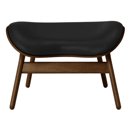 The Conversation Piece Leather Footstool with Dark Frame