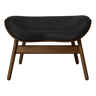 The Conversation Piece Leather Footstool with Dark Frame