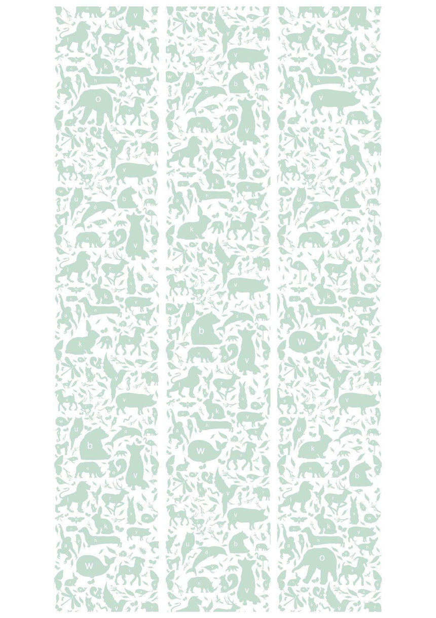 Animal alphabet zöld tapéta-1
