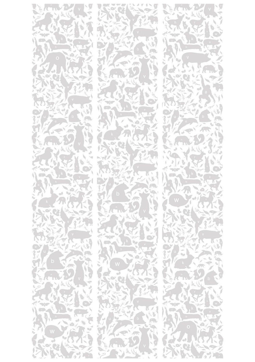 Animal alphabet szürke tapéta-1