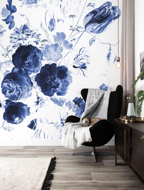 Royal Blue Flowers I, 4 paneles tapéta-1
