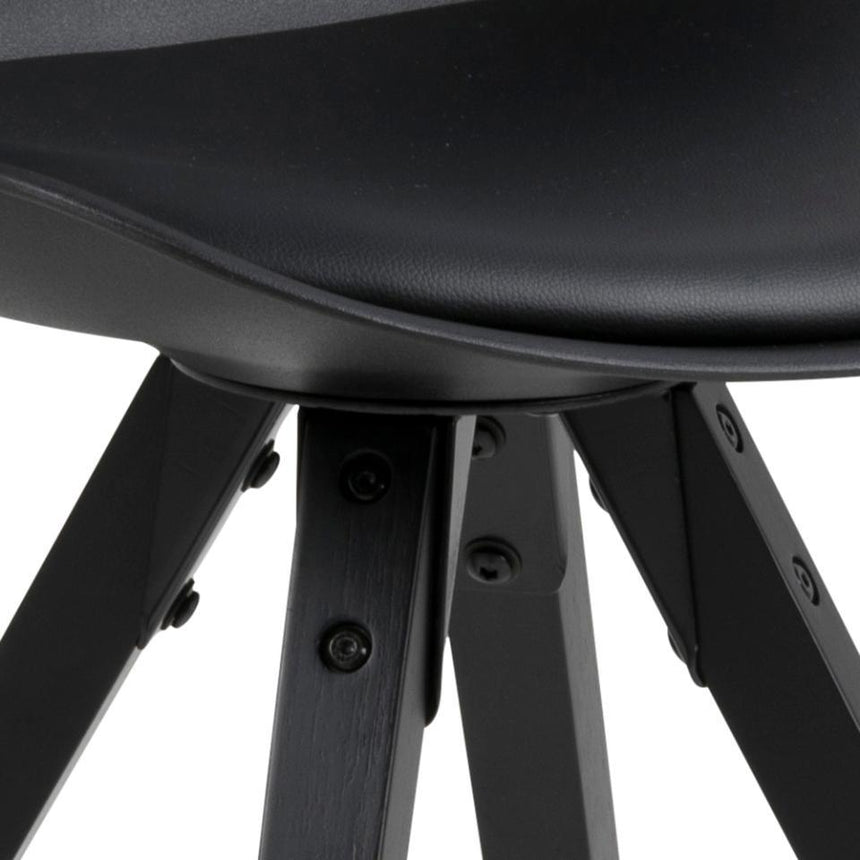 Dima textile leather chair with black legs