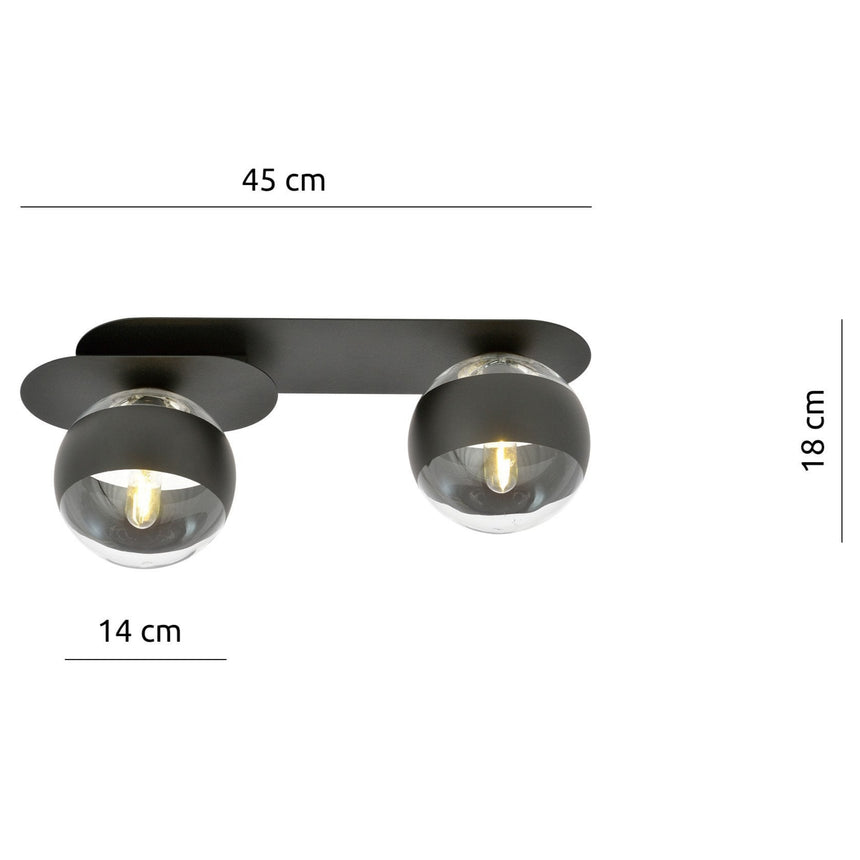 Plaza 2 BL Stripe glass ceiling lamp
