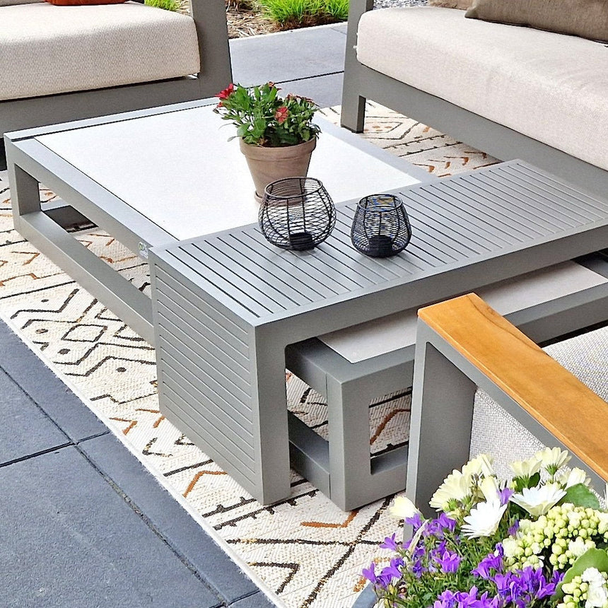 Santorini fém kerti lerakóasztal