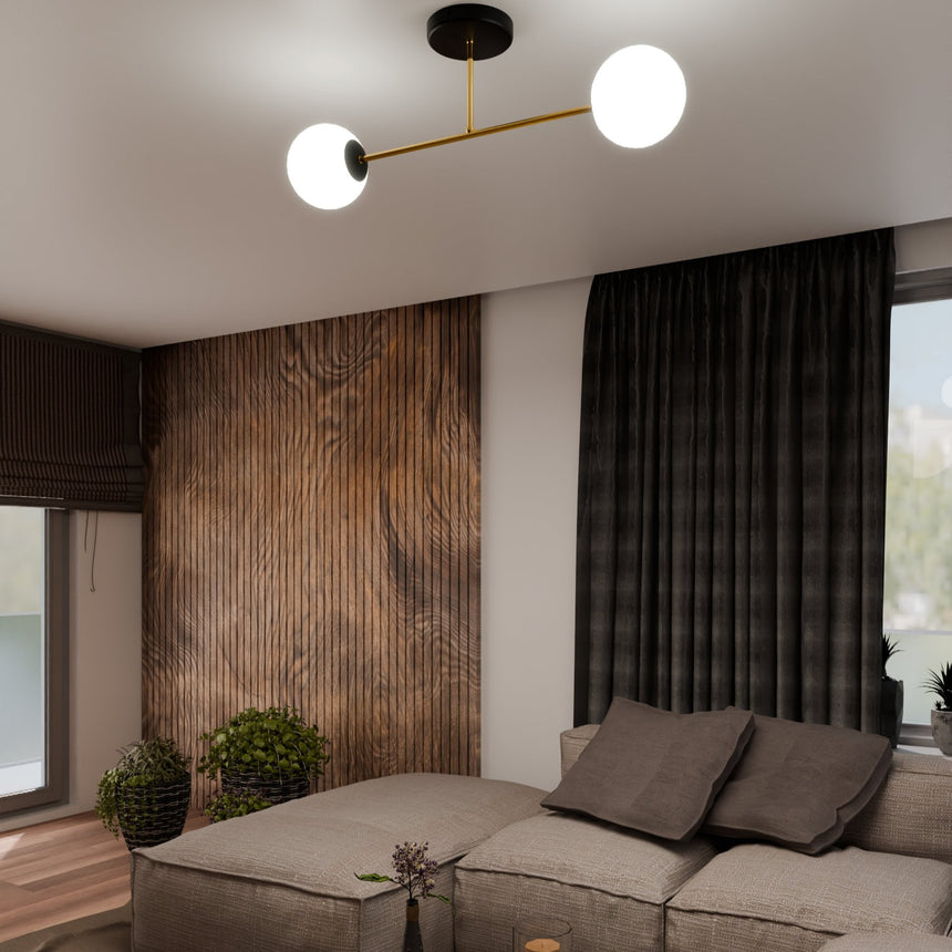 Magnum 2 BL Opal metal ceiling lamp