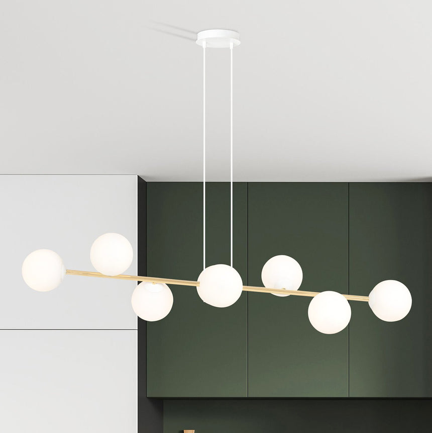 Gravity 8 WH Gold metal pendant lamp