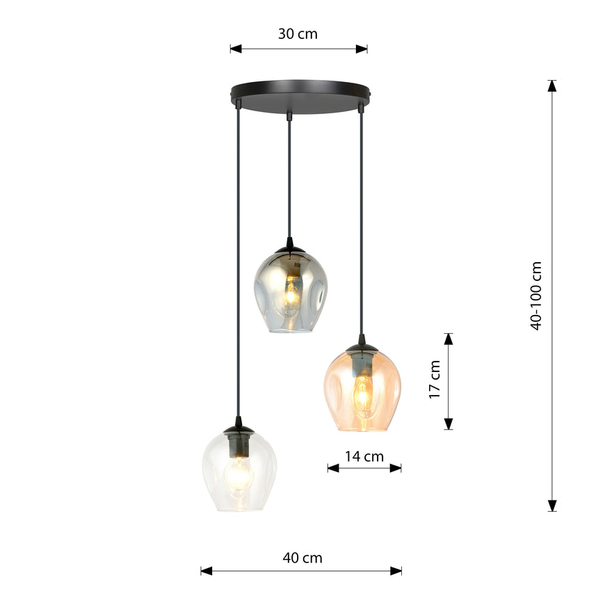 Istar 3 BL Premium Mix metal pendant lamp