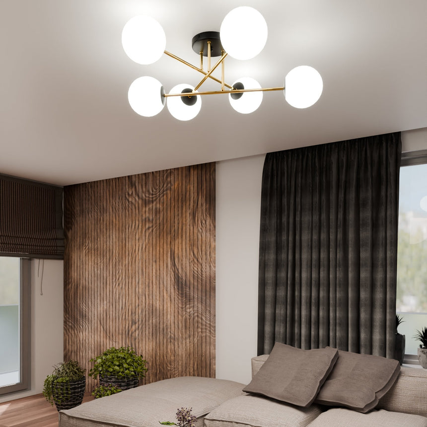 Magnum 6 BL Opal metal ceiling lamp