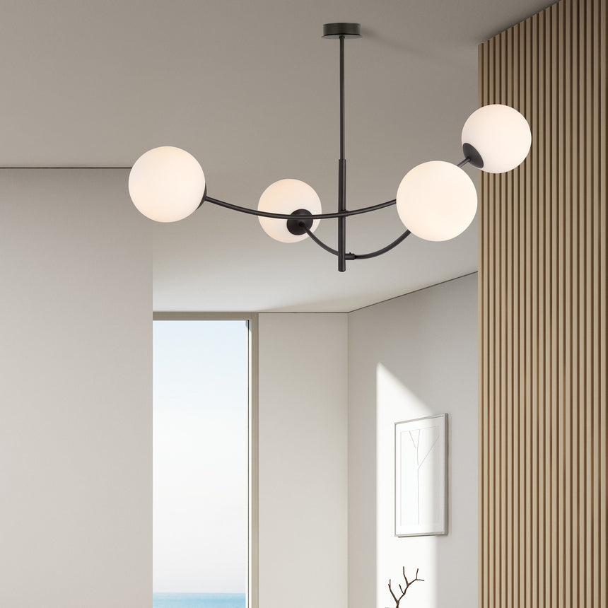 Hunter 4 Opal metal ceiling lamp