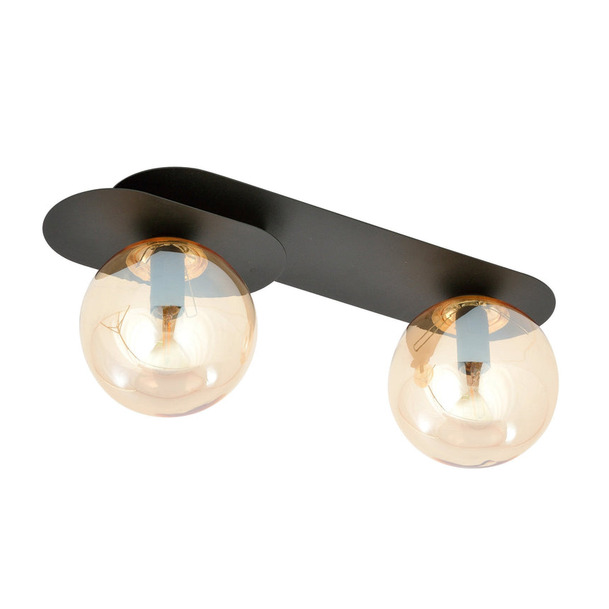 Plaza 2 BL glass ceiling lamp