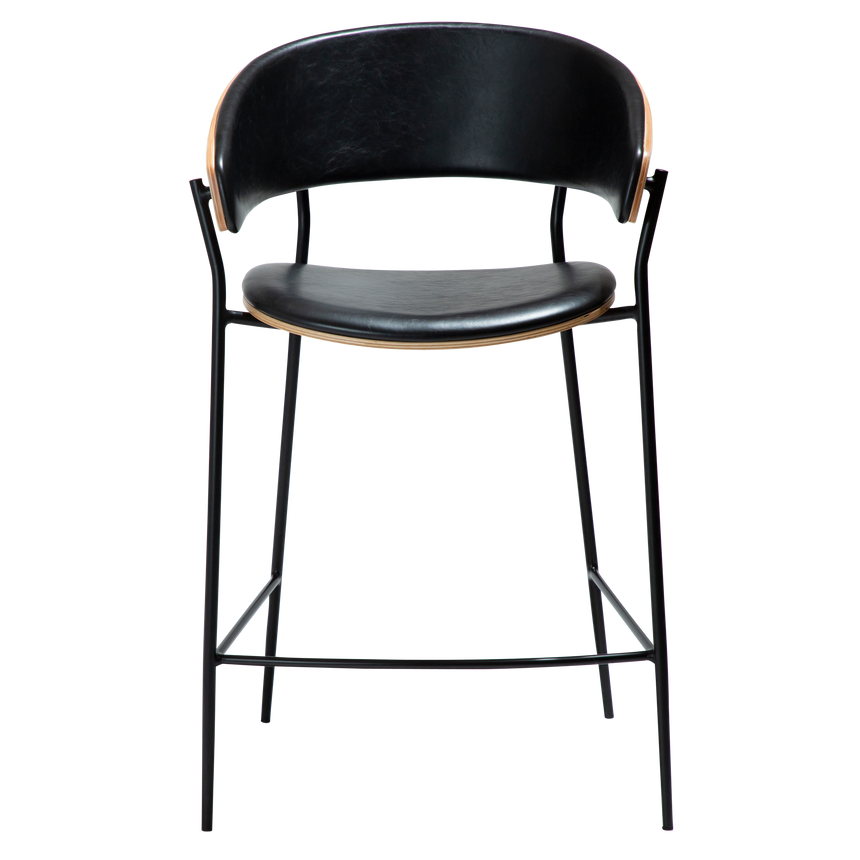 Crib Art textile leather low bar stool