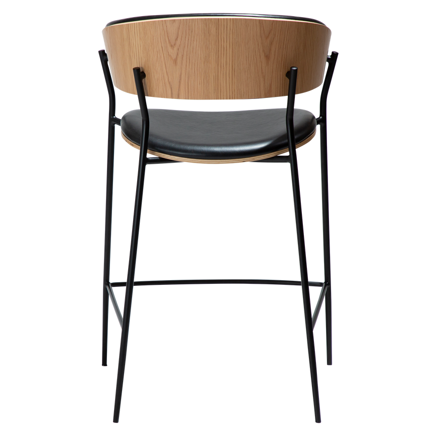 Crib Art textile leather low bar stool